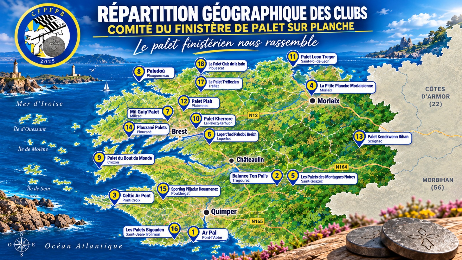 Visuel des clubs du Finistère